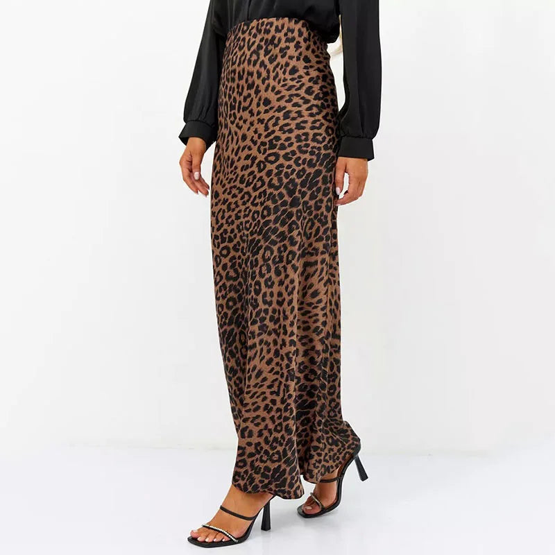 Leopard Print High-Waist Skirt