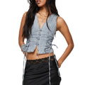 Front Button Tie-Up Tank