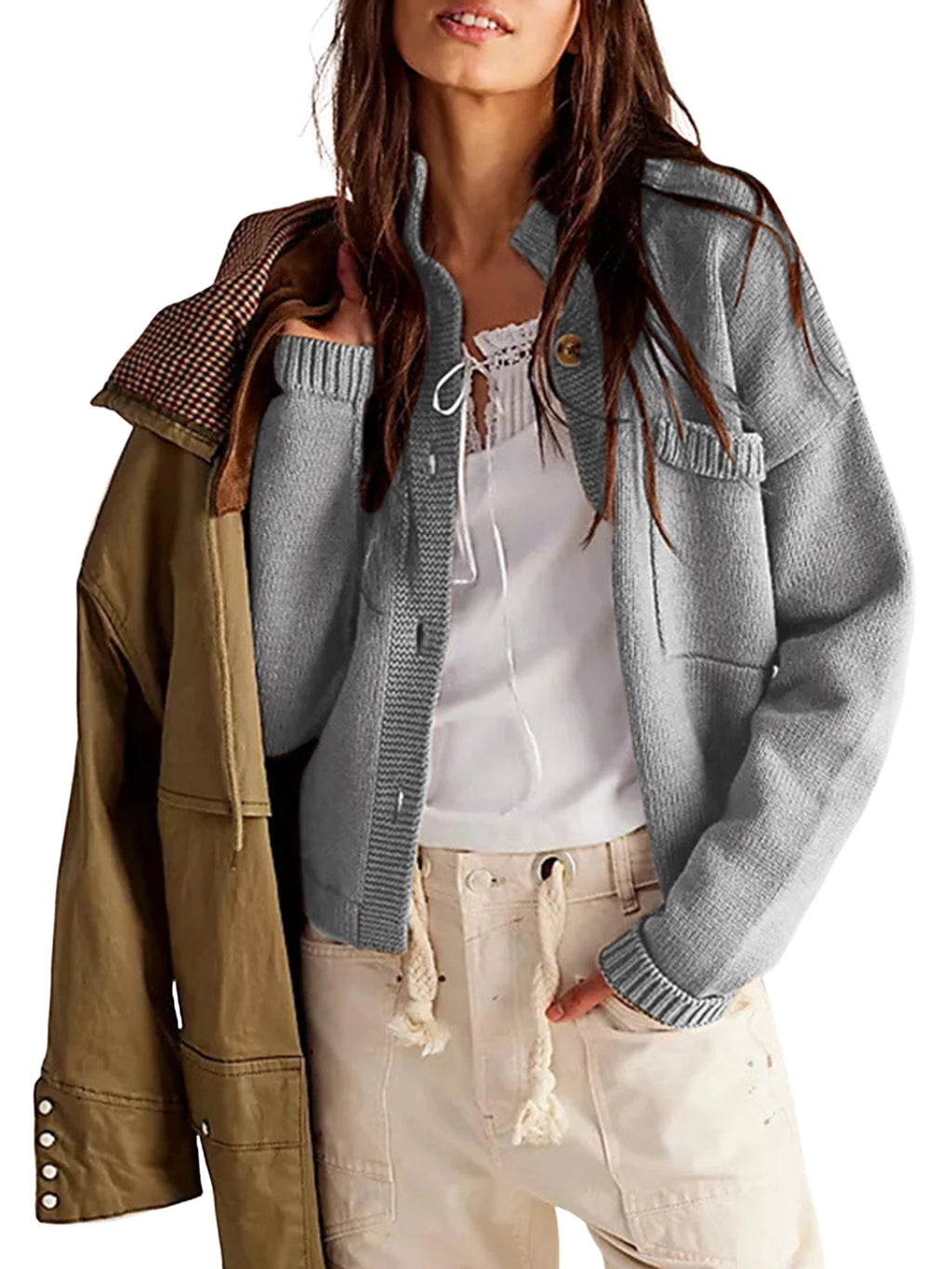 Button-Up Knit Cardigan