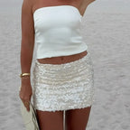 Sequined High-Waist Mini Skirt