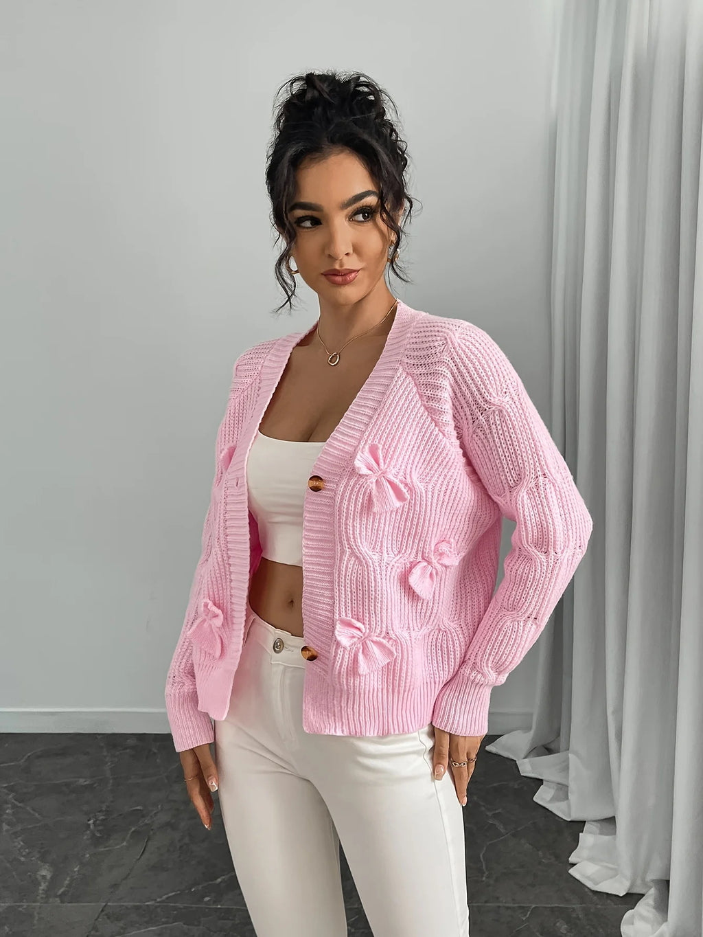 Bow Knit Cardigan