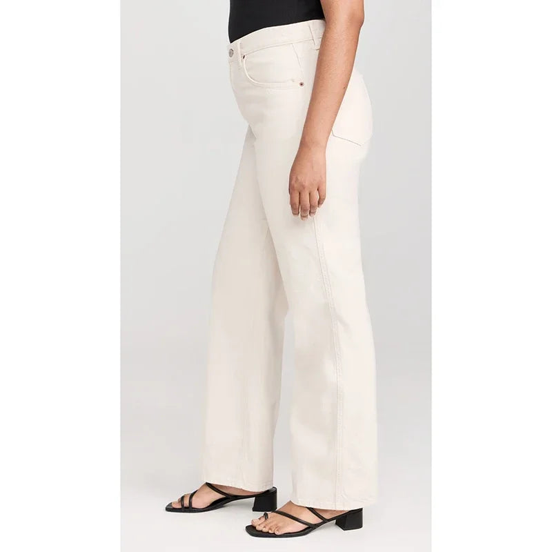 High-Waist Classic Straight Jeans