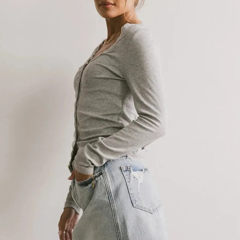 Lace Button-Down Cardigan