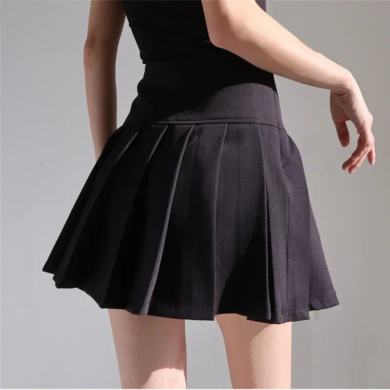 High-Waist Pleated Mini Skirt
