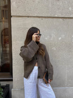BF - V-Neck Single-Breasted Cardigan