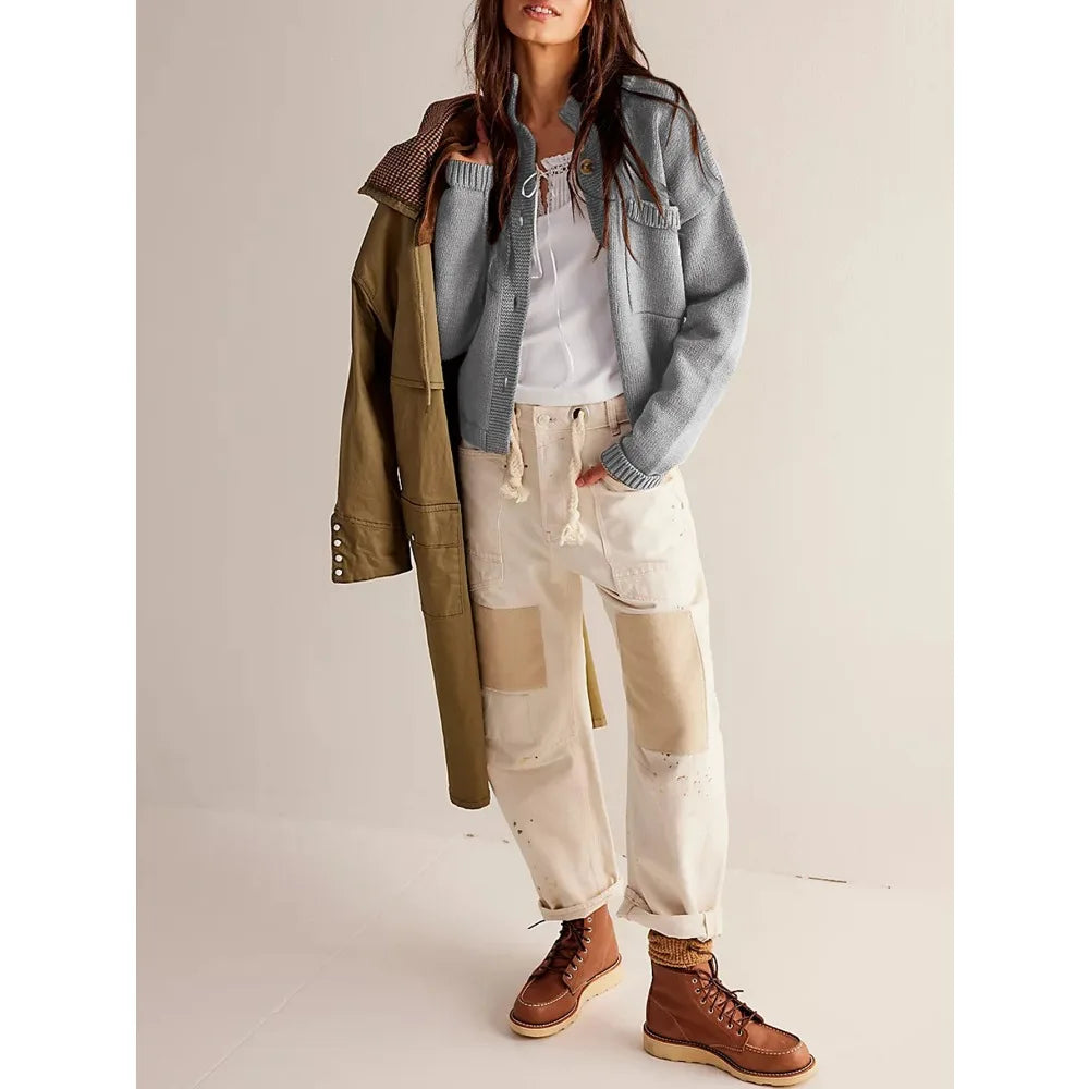Button-Up Knit Cardigan