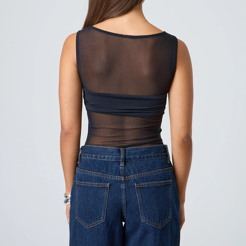 Sheer Mesh Crop Top