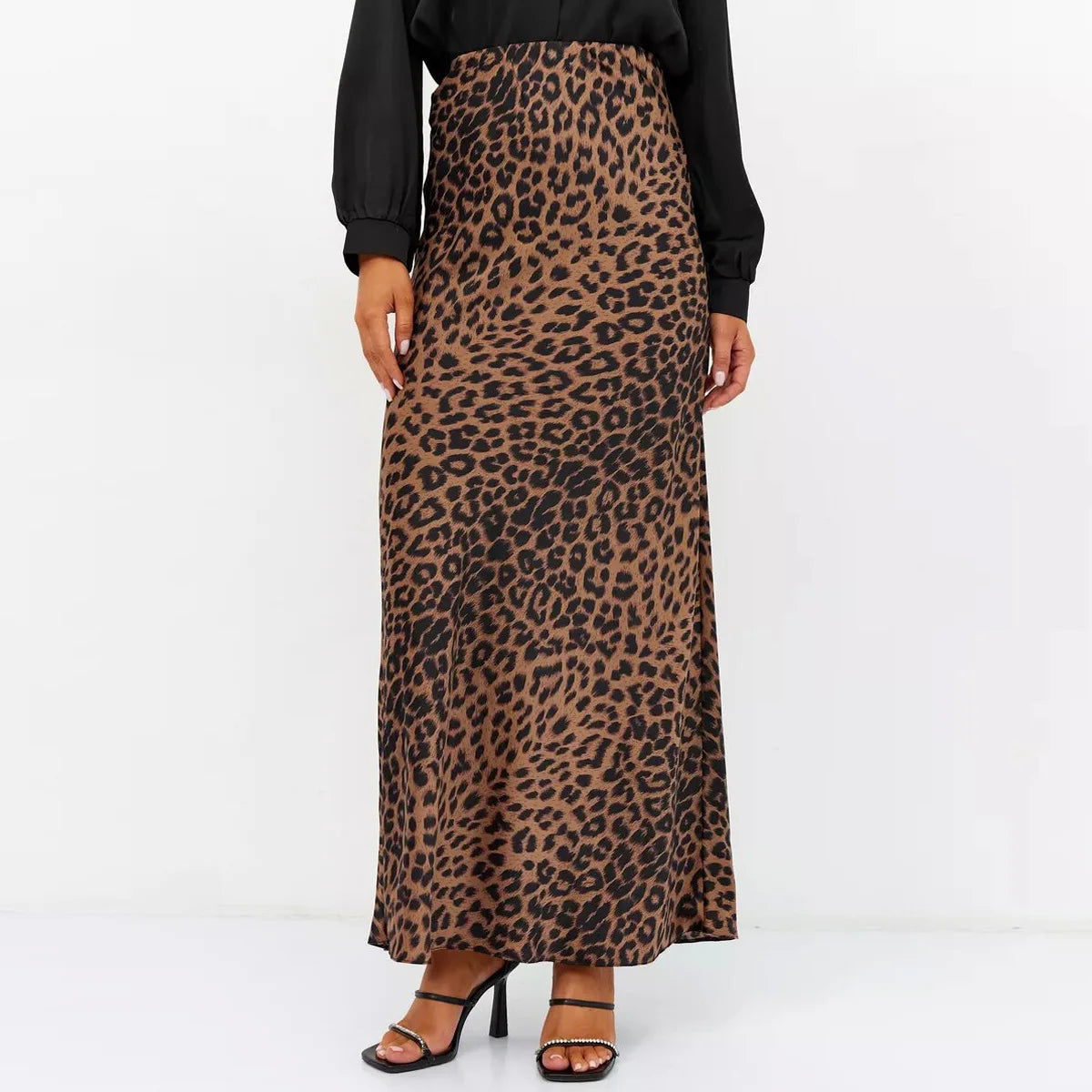 Leopard Print High-Waist Skirt