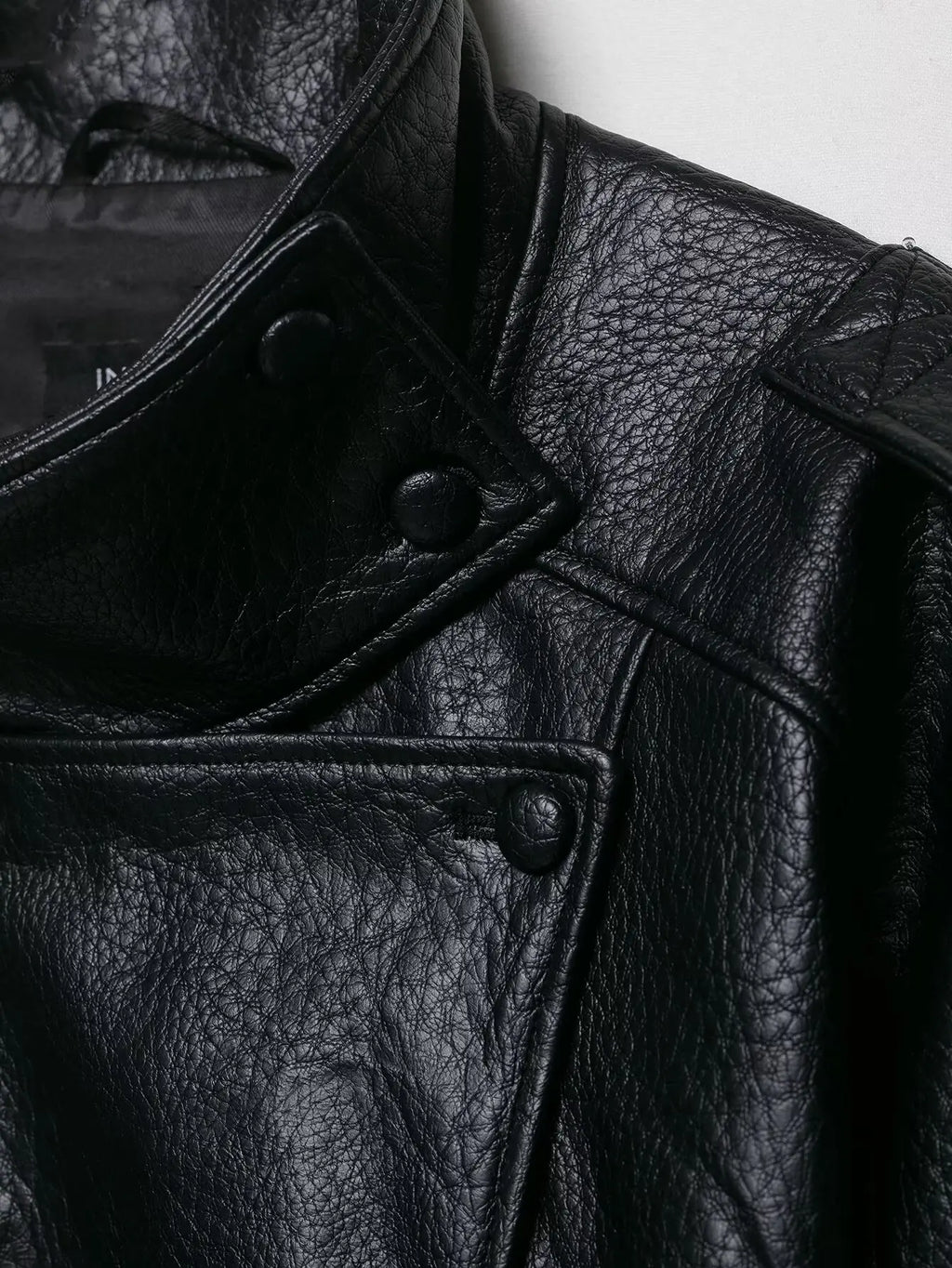 BF - synthetic leather stand collar Jacket