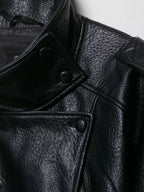 BF - synthetic leather stand collar Jacket