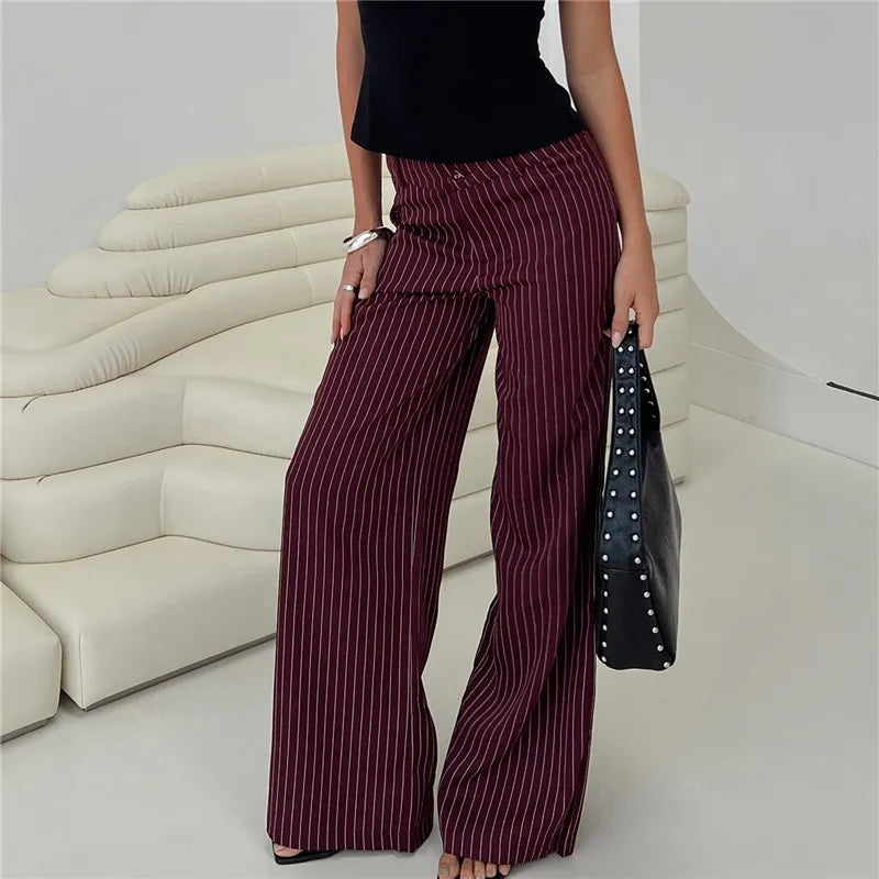 Striped Wide-Leg Pants