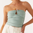 Metal Clip Bandeau Top