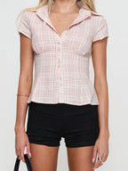Plaid Button-Up Shirt