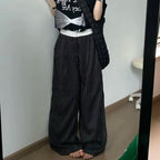 Striped Patchwork Wide-Leg Pants