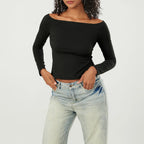 Off-Shoulder Crop Tee