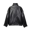 BF - synthetic leather stand collar Jacket