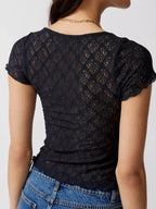 Tie-Up Lace Crop Top