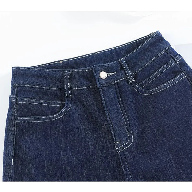 High-Waist Punk Denim Skirt