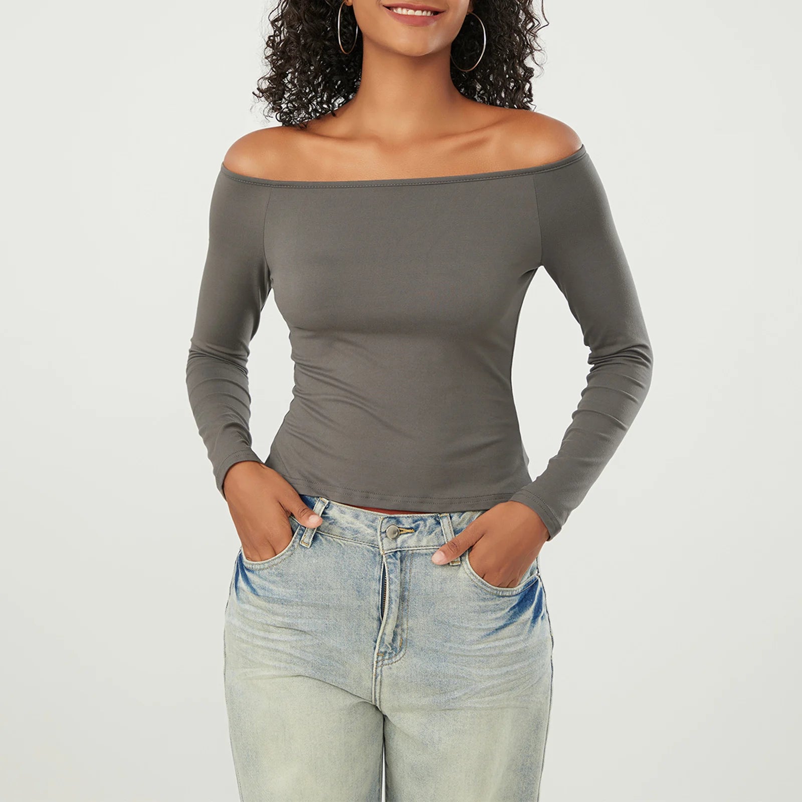 Off-Shoulder Crop Tee