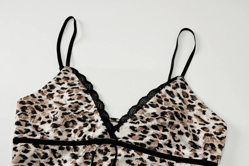 Leopard Lace Patchwork Camis