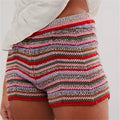 Wave-Striped Knit Micro Shorts