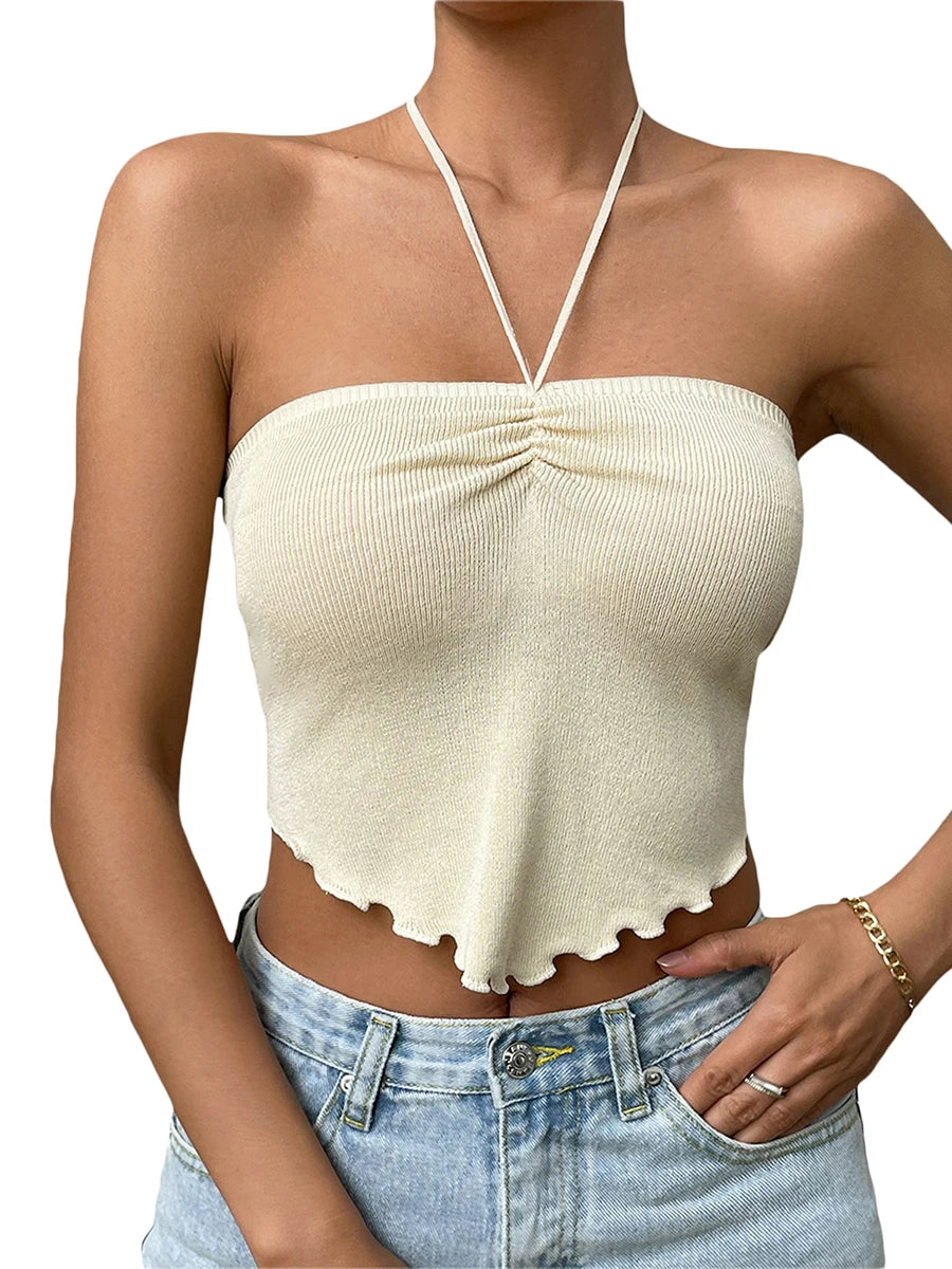 Tie-Up Irregular Tube Top