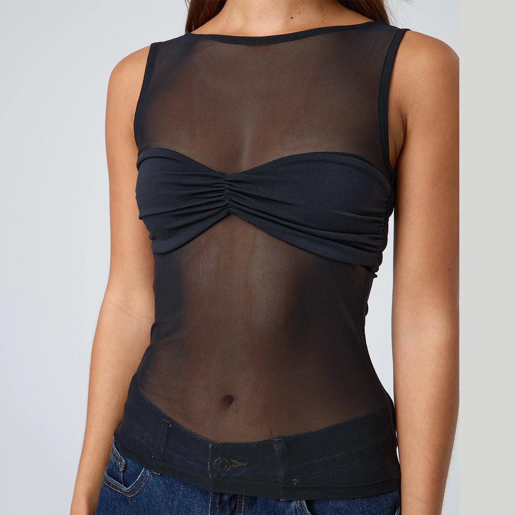 Sheer Mesh Crop Top