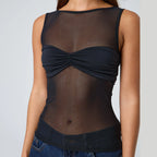 Sheer Mesh Crop Top