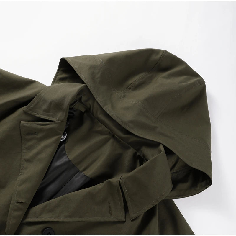 Hooded Short Trench Coat