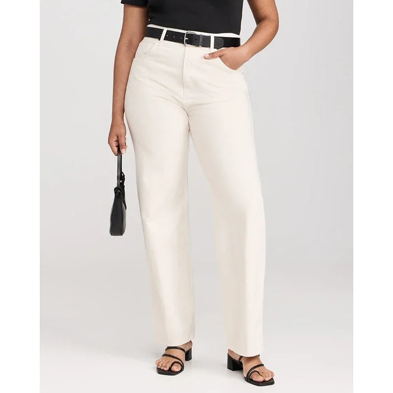 High-Waist Classic Straight Jeans