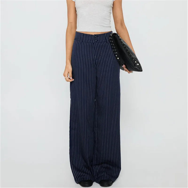 Striped Wide-Leg Pants