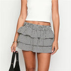 Plaid Ruffle Mini Skirt