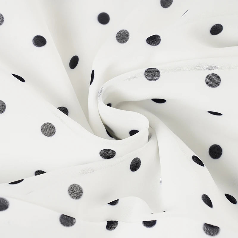Polka Dot Ruffled Maxi Skirt