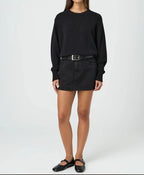 High-Waist Vintage Denim Mini Skirt